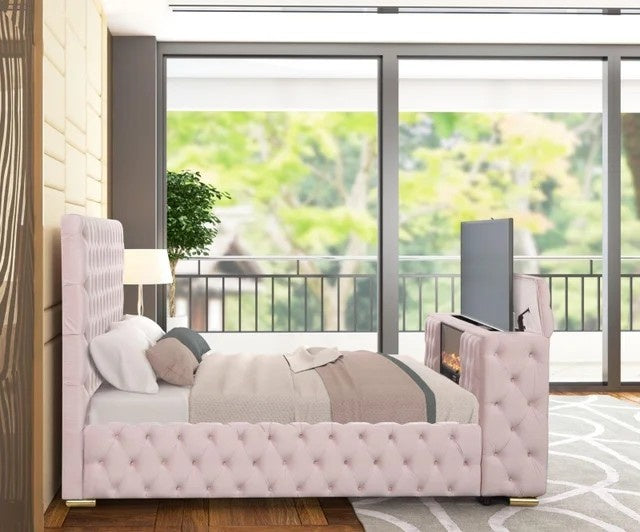 Future Pink Platform Bed - King