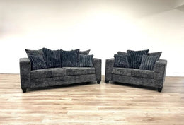 410-2PC Charcoal/Gray - Sofa and Loveseat Set