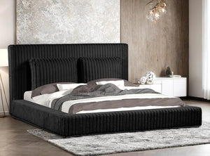Lauren Black Platform Bed (w/ USB PORTS) - Queen