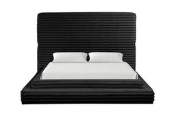 Mariah Black Platform Bed - Queen, King