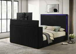 Villa Black Platform Bed - Queen, King