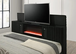 Villa Black Platform Bed - Queen, King