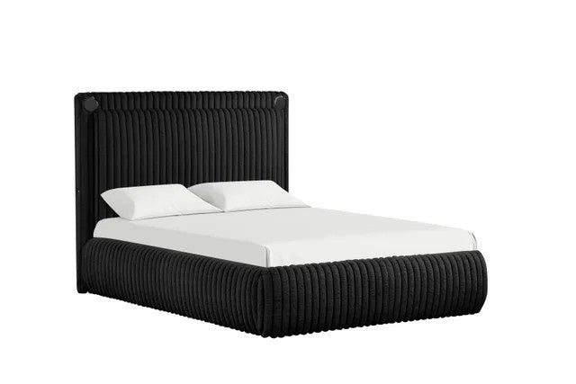 Diana Black Platform Bed - Queen, King
