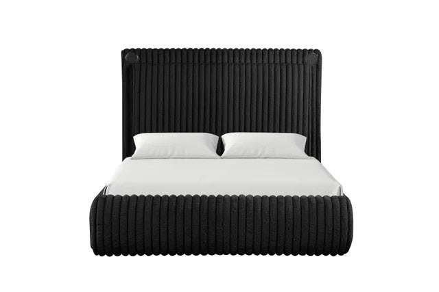 Diana Black Platform Bed - Queen, King