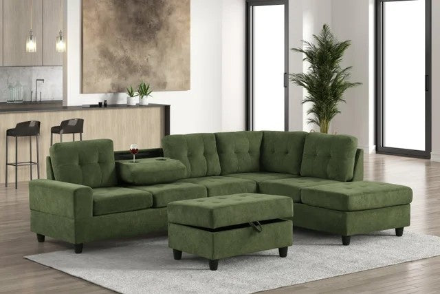 40Heights Reversible Sectional with Ottoman Set