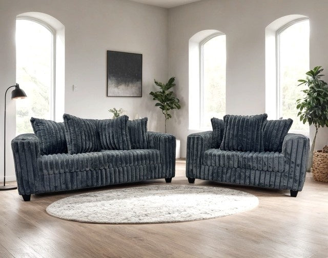 510-2PC Black - Sofa & Loveseat Set