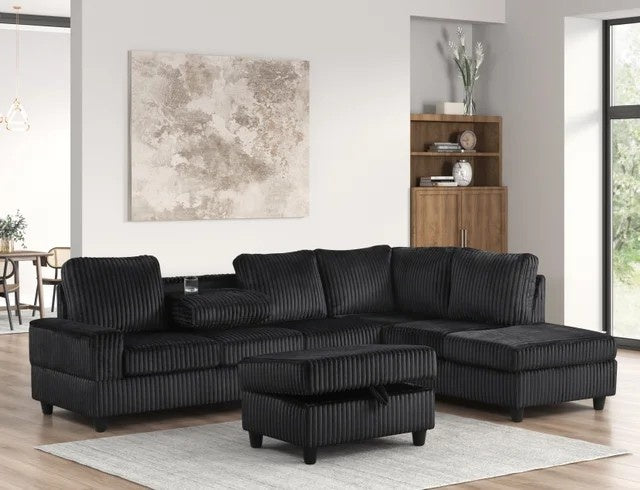 48Heights Reversible Sectional with Ottoman Set