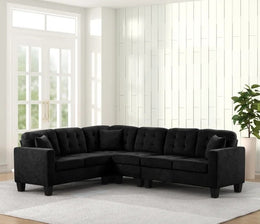 Logan2 Black - (Performance Fabric) Reversible Sectional