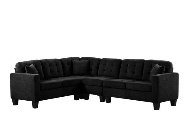 Logan2 Black - (Performance Fabric) Reversible Sectional