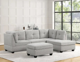 Sienna Boucle Sectional with Ottoman Set