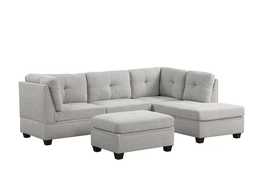Sienna Boucle Sectional with Ottoman Set