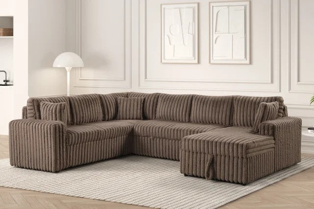 Forever Mocha Sectional With Pull-Out Bed