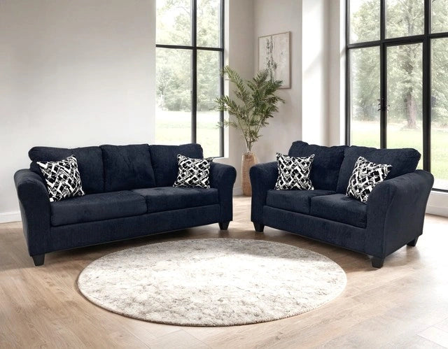 210 BLACK - 2PC Sofa and Loveseat Set **NEW ARRIVAL**