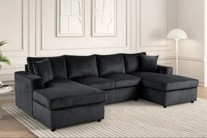 Terasa - Black Double Chaise Sectional **NEW ARRIVAL**
