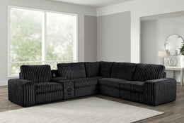 Amelia Onyx Power Reclining Sectional (w/ Bluetooth Speakers)