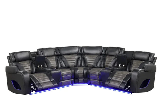 IBIZA POWER/POWER Black Reclining Sectional **NEW ARRIVAL**