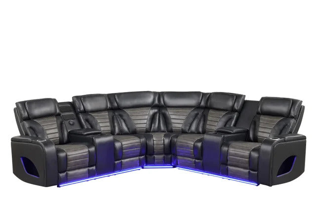 IBIZA POWER/POWER Black Reclining Sectional **NEW ARRIVAL**