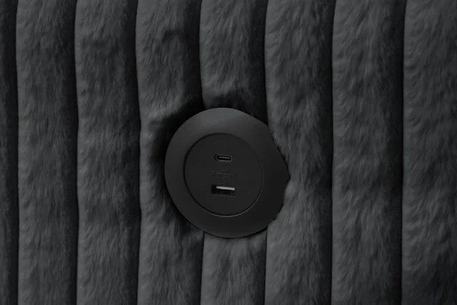 July Black Double Storage Chaise Sectional (w/ Pull Out Bed) **NEW ARRIVAL**