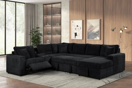 Hunter Black Sectional (W/ Bluetooth Speaker & Pull-Out Bed)