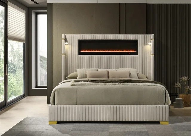 Romance2 Cream Platform Bed - Queen, King **NEW ARRIVAL**