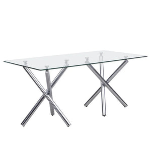 D201 White - Glass Table + 6 Chairs **NEW ARRIVAL**