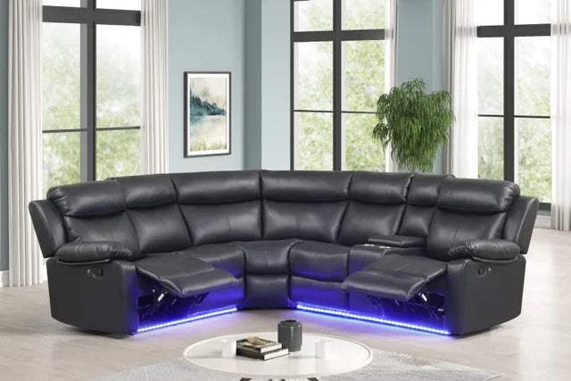 Super Black Reclining Sectional **NEW ARRIVAL**