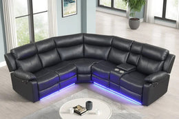 Super Black Reclining Sectional **NEW ARRIVAL**
