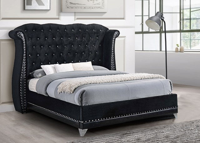 Luxor Black Platform Bed - Queen, King