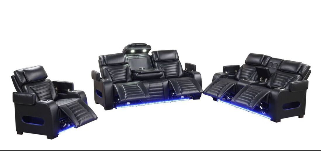 TOKYO 3PC Black Power Reclining Set – FREE Rug or TV!