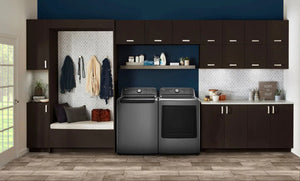 Package - LG - 4.1 Cu. Ft. High-Efficiency Top Load Washer with TurboDrum Technology and 7.3 Cu. Ft. Electric Dryer with Sensor Dry - Monochrome Grey