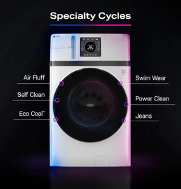 GE Profile - UltraFast 4.6 Cu. Ft. High-Efficiency Smart Front Load Washer and Electric Dryer Combo with Steam and Ventless Heat Pump - White