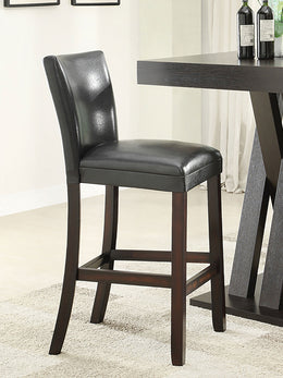Alberton Leatherette Upholstered Bar Chair Black (Set of 2)