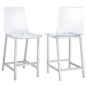 Juelia Clear Acrylic Bar Chair Chrome (Set of 2)