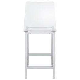 Juelia Clear Acrylic Bar Chair Chrome (Set of 2)
