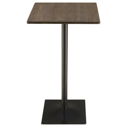 Cavalier  Square Bar Table Set Dark Elm and Black