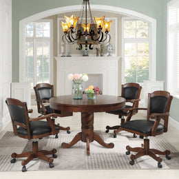 Turk  3-in-1 Dining and Game Table Set Tobacco