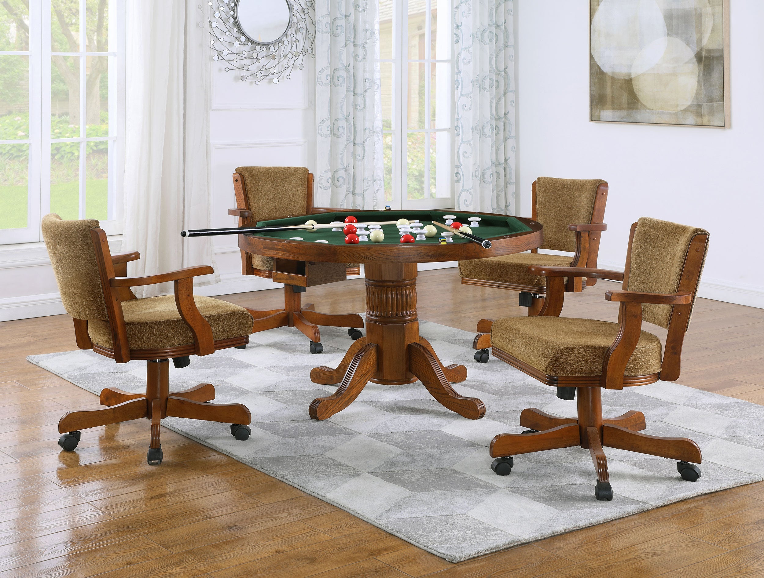 Mitchell  3-in-1 Dining and Game Table Set Amber