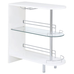 Adolfo Rectangular 2-tier Home Bar Table Black High Gloss