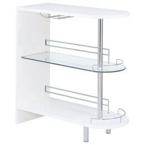 Adolfo Rectangular 2-tier Home Bar Table Black High Gloss