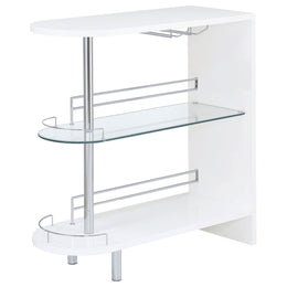 Adolfo Rectangular 2-tier Home Bar Table Black High Gloss