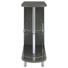 Adolfo Rectangular 2-tier Home Bar Table Black High Gloss