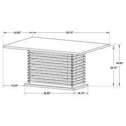 Stanton  Rectangular Dining Table Set Grey