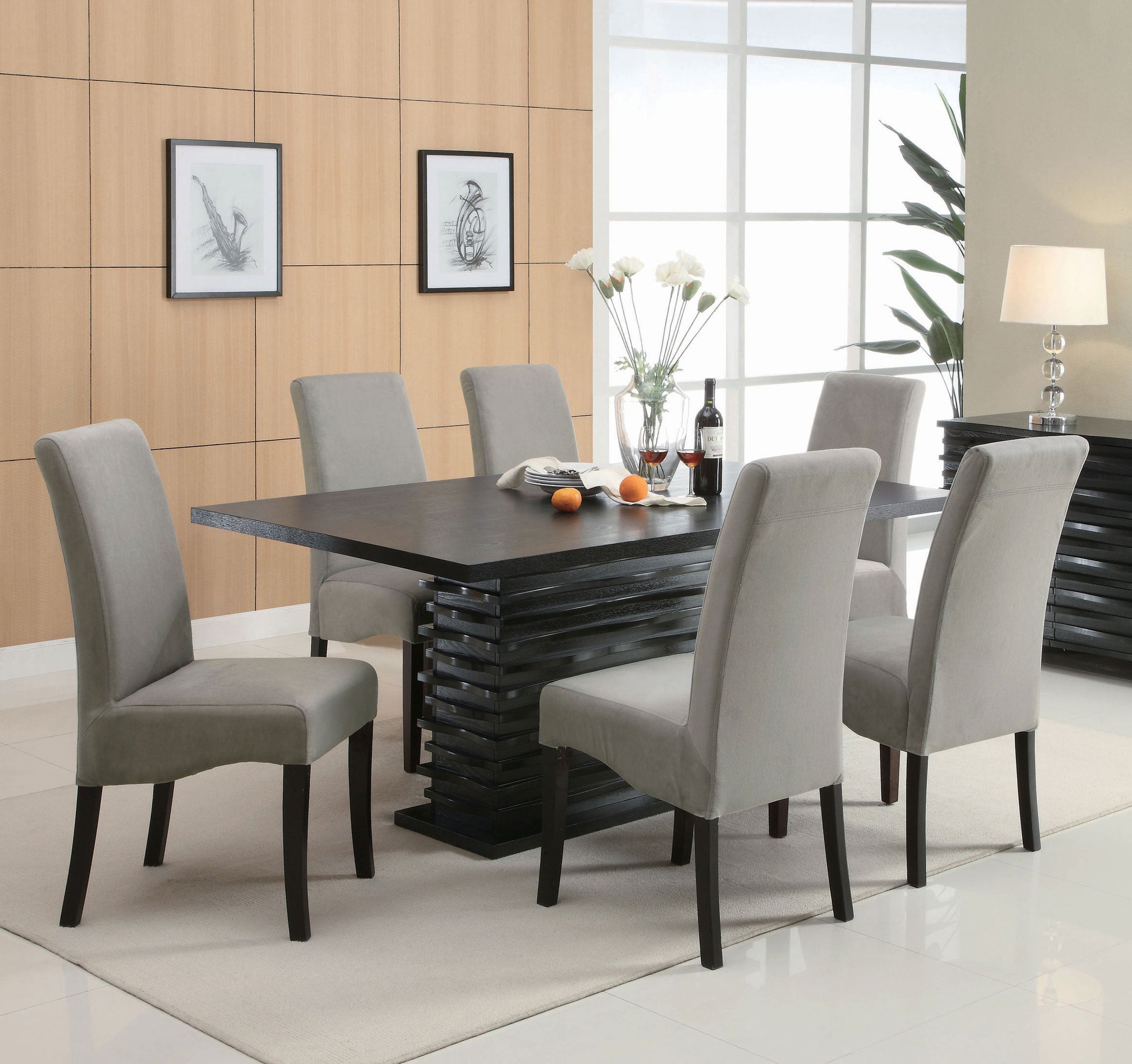 Stanton  Rectangular Dining Table Set Grey
