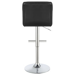 Lenny Upholstered Adjustable Bar Stool Black / White (Set of 2)
