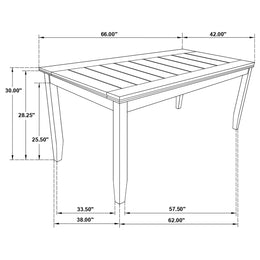 Dalila Rectangular 66-inch Wood Dining Table Cappuccino