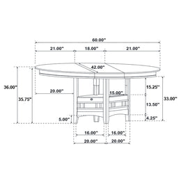 Lavon Oval 60-inch Extension Counter Dining Table Chestnut
