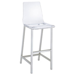Tolbert  Bar Set with Acrylic Chairs Clear and Chrome