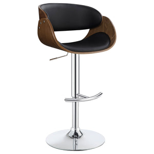 Dana Adjustable Bar Stool Black / Ecru and Chrome