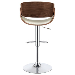 Dana Adjustable Bar Stool Black / Ecru and Chrome