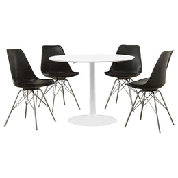 Lowry  Round Dining Table Set White